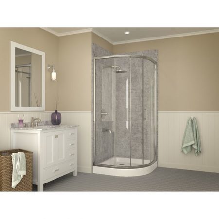 Anzzi Randi 36 x 36" Neo-Round Double Threshold Shower Base in White SB-AZ01RO